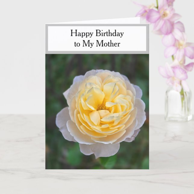 Tarjeta Feliz Cumpleaños Madre Rosa Amarilla (Orquídea)