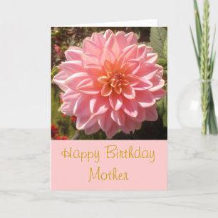 Tarjeta Feliz cumpleaños, madre rosa Dahlia personalizada