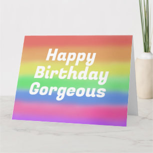Tarjeta Feliz cumpleaños, magnífica carta de arco iris