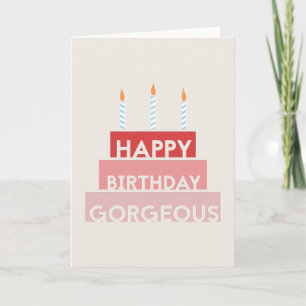 Tarjeta Feliz cumpleaños, magnífico papel cortado rosa lin