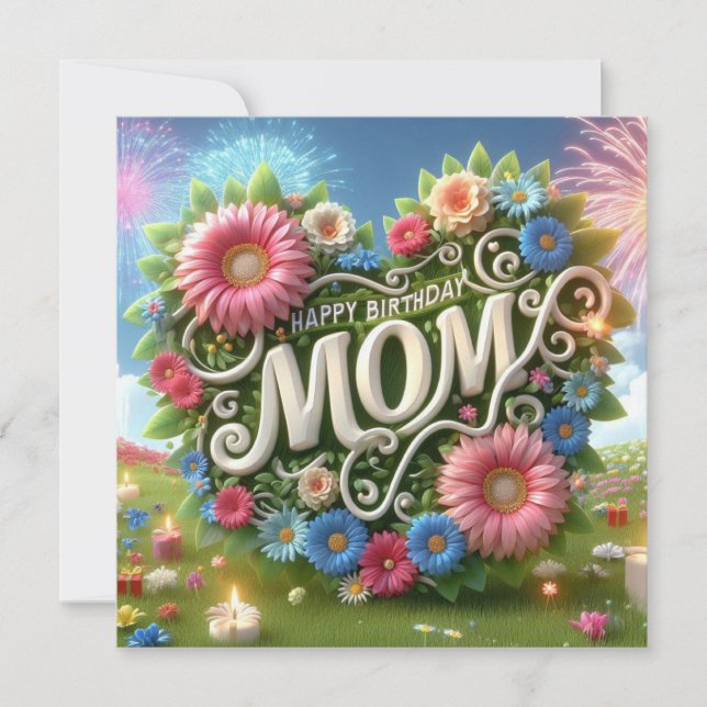 Tarjeta Feliz cumpleaños, mamá (Anverso)