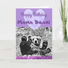Tarjeta Feliz cumpleaños "mamá Bear", oso del bebé del