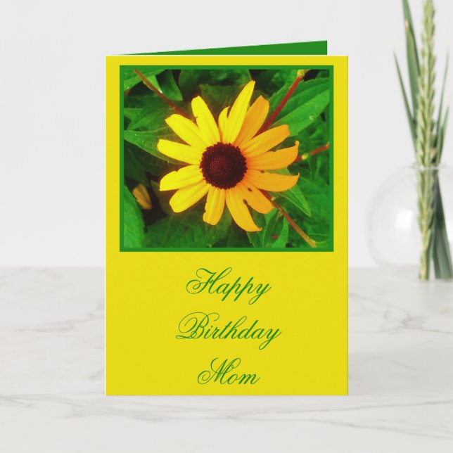 Tarjeta Feliz cumpleaños mamá Black Eyed Susan Wildflower (Anverso)