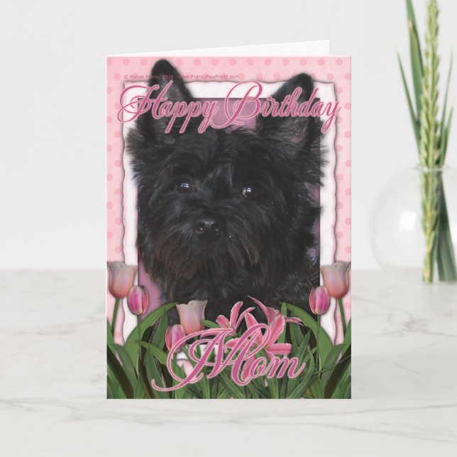 Tarjeta Feliz cumpleaños mamá - Cairn - Negro - Rosco (Anverso)