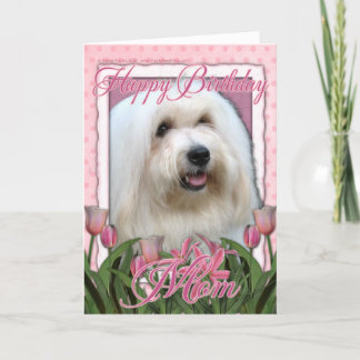 Tarjeta Feliz cumpleaños mamá - Coton de Tulear