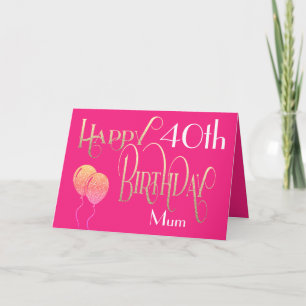 Tarjeta Feliz cumpleaños mamá Cualquier edad y nombre oro