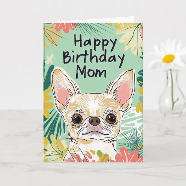 Tarjeta Feliz cumpleaños mamá - Día de la Perra Perra de C (Planta pequeña)