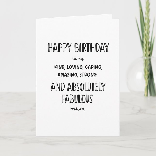 Tarjeta Feliz cumpleaños MAMÁ! ...divertido (Anverso)