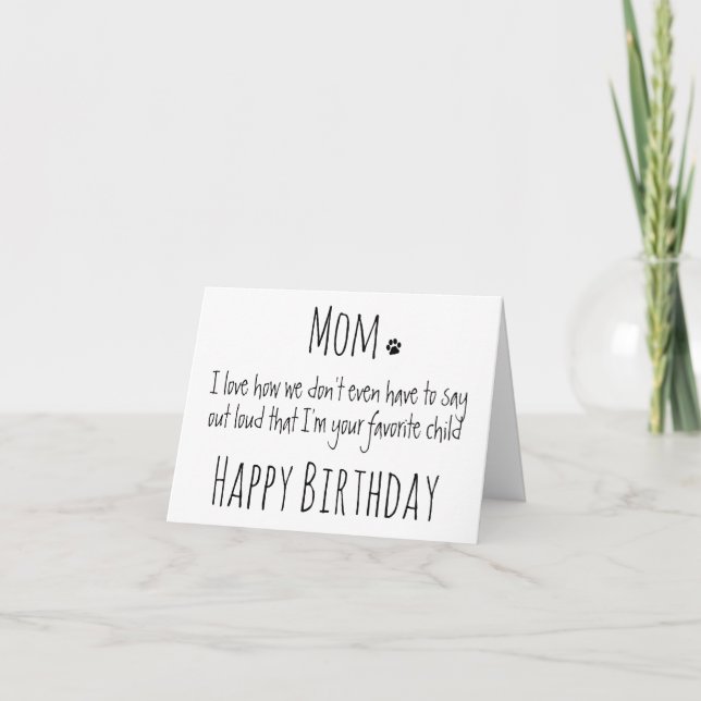 Tarjeta Feliz cumpleaños mamá Divertido Humor Perro Mamá C (Anverso)