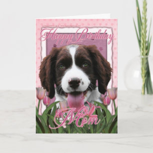 Tarjeta Feliz cumpleaños mamá - English Springer Spaniel