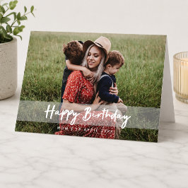 Tarjeta Feliz Cumpleaños Mamá | Foto de Escritura Moderna
