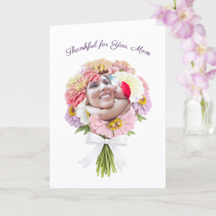 Tarjeta Feliz Cumpleaños Mamá Foto Ramo Floral Cristiano
