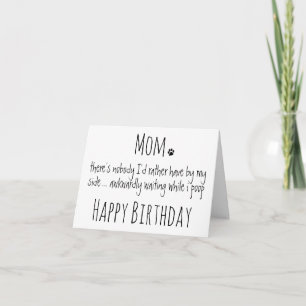 Tarjeta Feliz cumpleaños mamá humor divertido de perro - P
