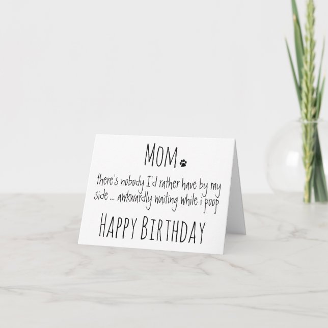 Tarjeta Feliz cumpleaños mamá humor divertido de perro - P (Anverso)