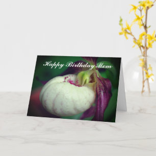Tarjeta Feliz cumpleaños, mamá Lady Slipper Orchid Card
