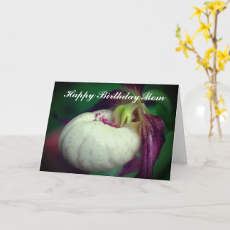 Tarjeta Feliz cumpleaños, mamá Lady Slipper Orchid Card