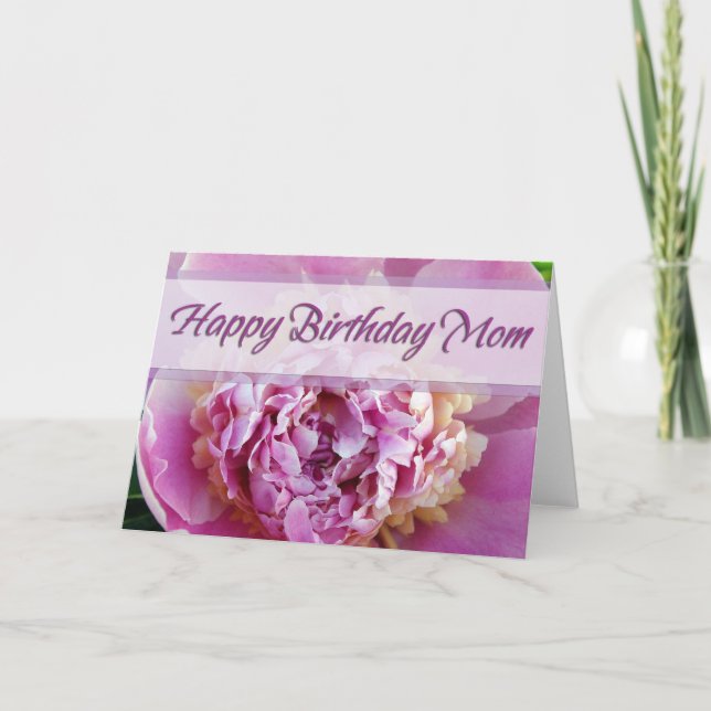 Tarjeta Feliz cumpleaños, mamá Peony (Anverso)