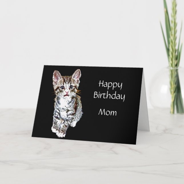 Tarjeta Feliz cumpleaños, mamá Personalizado especial Kitt (Anverso)