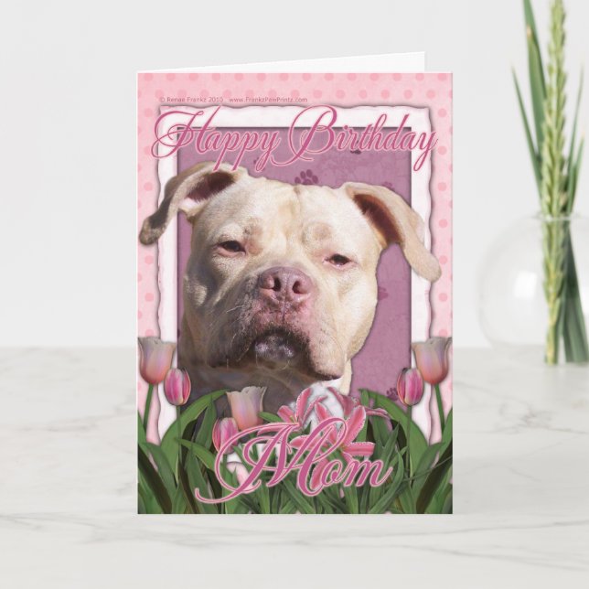 Tarjeta Feliz cumpleaños mamá - Pitbull - Chica de Jersey (Anverso)