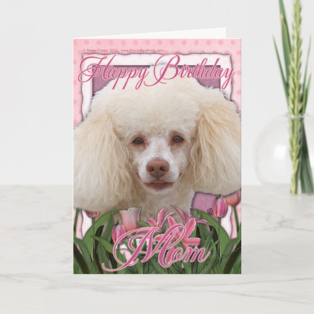 Tarjeta Feliz cumpleaños mamá - Poodle (Anverso)