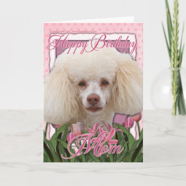 Tarjeta Feliz cumpleaños mamá - Poodle (Anverso)