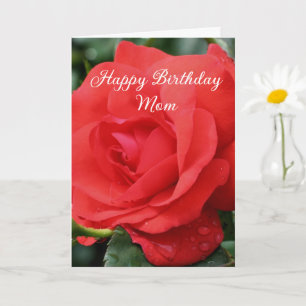 Tarjeta Feliz cumpleaños mamá Red Rose Flor