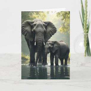 Tarjeta Feliz cumpleaños mamá   Tema del elefante