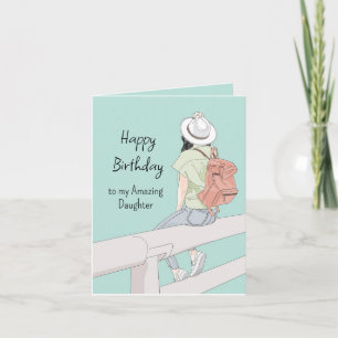 Tarjeta Feliz cumpleaños, maravillosa y mejor hija