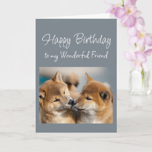 Tarjeta Feliz Cumpleaños Maravilloso Amigo Perro Adorable