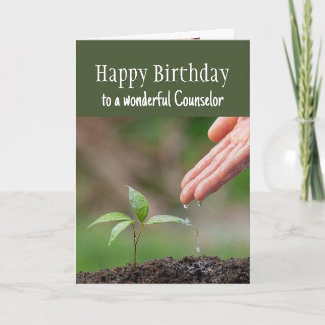 Tarjeta Feliz cumpleaños, maravilloso consejero (Anverso)