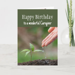 Tarjeta Feliz cumpleaños, maravilloso cuidador