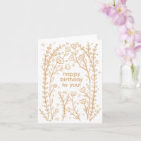 Feliz cumpleaños, maravilloso dibujo floral