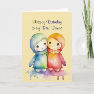 Tarjeta Feliz cumpleaños, maravilloso mejor amigo