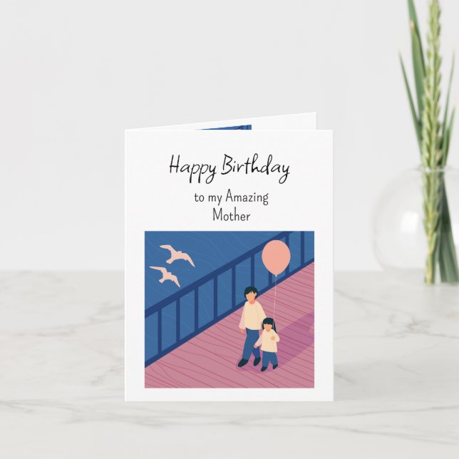 Tarjeta Feliz cumpleaños, maravilloso y mejor madre (Anverso)