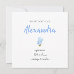 Tarjeta Feliz cumpleaños Marcha cumpleaños gema Aquamarine