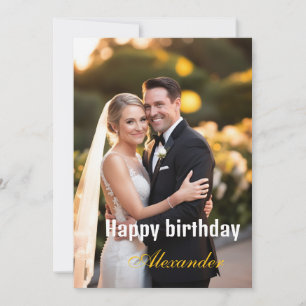 Tarjeta Feliz cumpleaños, marido de la foto