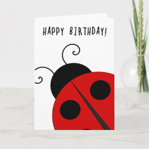 Tarjeta Feliz cumpleaños, mariquita gigante