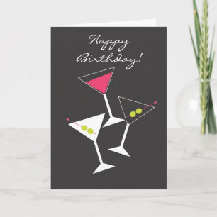 Tarjeta Feliz cumpleaños Martini Glass Greet Card