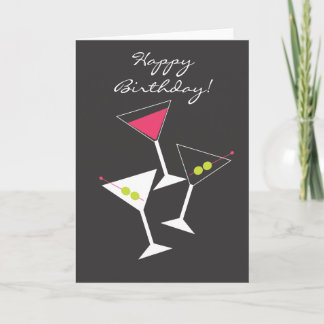 Tarjeta Feliz cumpleaños Martini Glass Greet Card
