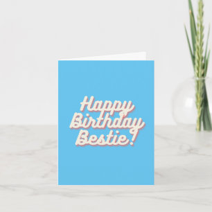 Tarjeta Feliz Cumpleaños Mejor Amiga Azul Brillante