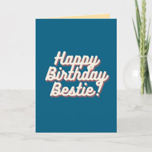 Tarjeta Feliz Cumpleaños Mejor Amiga Verde azulado