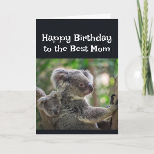 Tarjeta Feliz Cumpleaños Mejor Mamá Osito Koala Lindo Madr