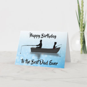 Tarjeta Feliz cumpleaños, mejor papá pescando
