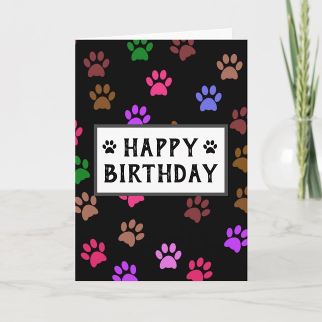Tarjeta Feliz cumpleaños, mejor perro papá jamás pintado (Anverso)