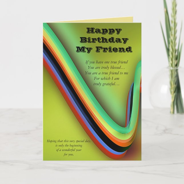 Tarjeta Feliz cumpleaños, mi amigo (Anverso)