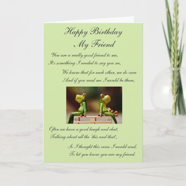 Tarjeta Feliz cumpleaños mi amigo (Anverso)