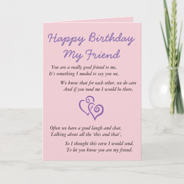 Tarjeta Feliz cumpleaños mi amigo (Anverso)