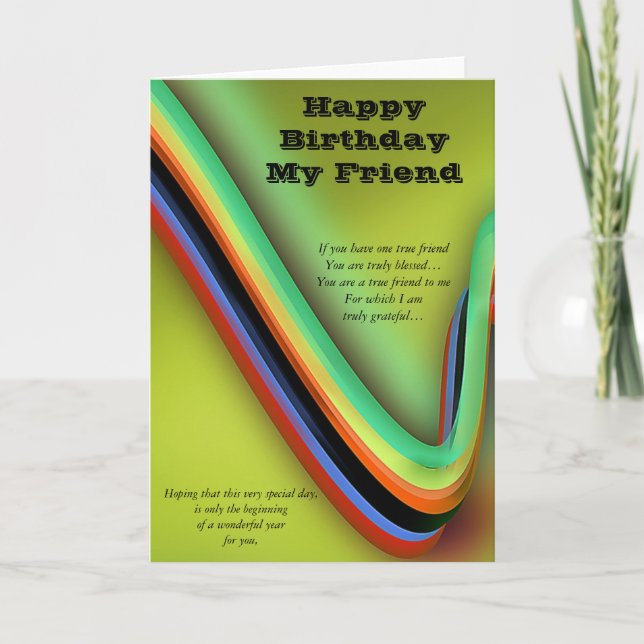 Tarjeta Feliz cumpleaños, mi amigo (Anverso)