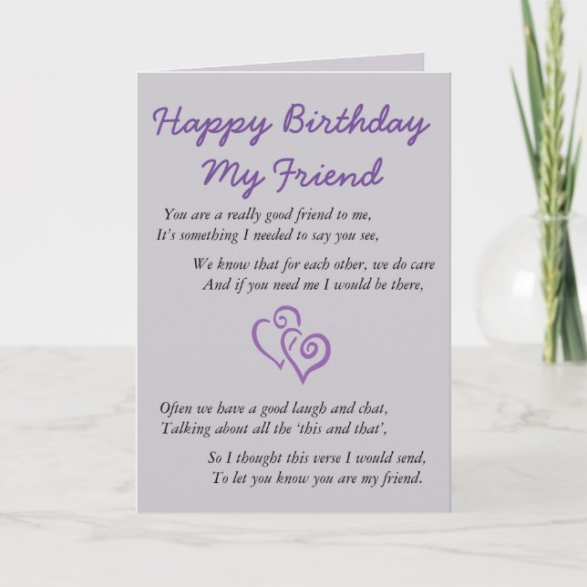 Tarjeta Feliz cumpleaños, mi amigo (Anverso)
