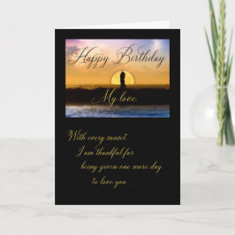 Tarjeta Feliz cumpleaños, mi pareja amorosa de Sunset